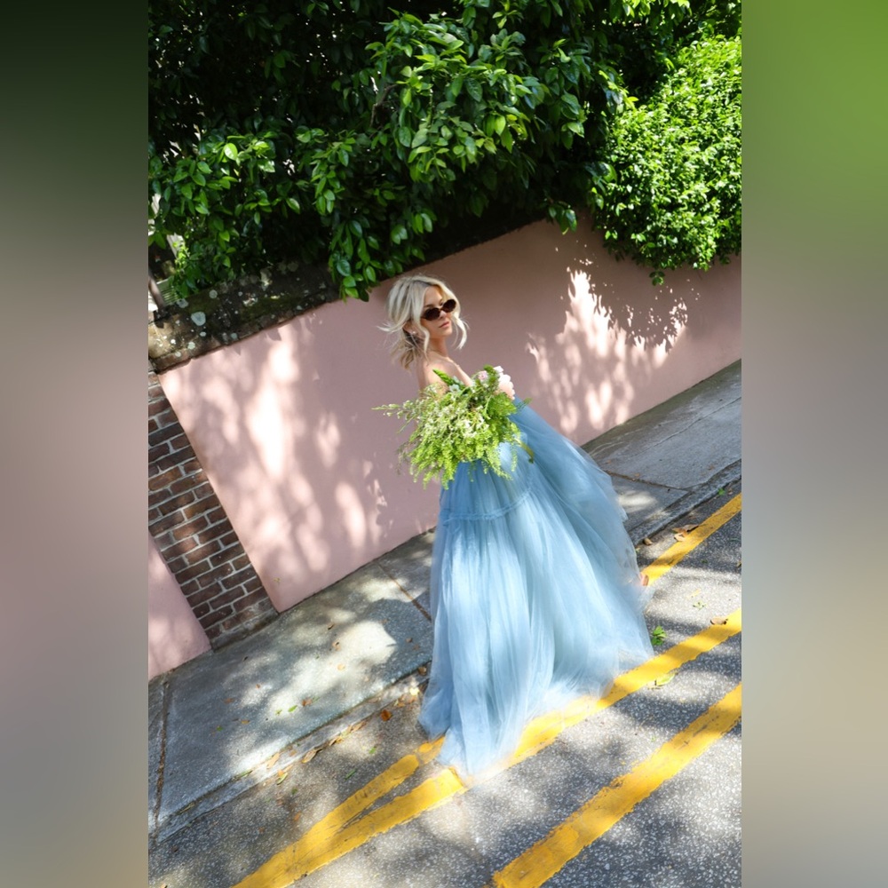 Milla Blue Layered Tulle Gown